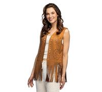 Boland Gilet Hippie à franges marron femme