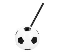 Boland - GOBELET Ballon Football avec Paille 45ML Blanc, Mulitcolor