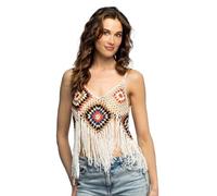 Boland 44589 - Top au crochet à losanges, taille M, chemisier sexy pour discothèque ou soirée, costume pour carnaval et soirée à thème