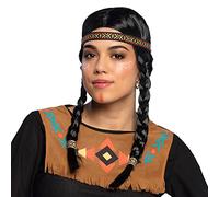 Boland Perruque Kewanee – indienne tressée femme avec bandeau – Noir G (85725)