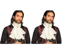 Boland Jabot, Unisexe-Adulte, 10204027, Blanc/doré, Taille unique (Lot de 2)