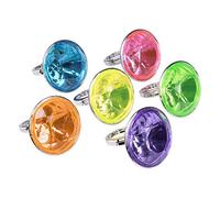 Boland Juwelen 30785 Lot de 6 bagues Ø 3 cm Accessoires Bijoux Bague Diamant Petit Cadeau Pinata Fête à thème Carnaval