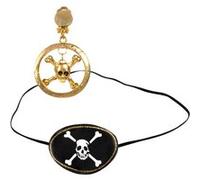 Boland kit crâne de pirate noir/or 2 pièces Goud G