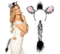 Boland - Kit de déguisement, serre-tête avec oreilles et queue, animal, tiare, zoo, jungle, costume, carnaval, fête à thème, accessoire (Lot de 2)