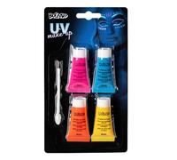 Boland - Kit de maquillage pour Halloween, maquillage UV lumineux et accessoires, maquillage pour carnaval et fête à thème