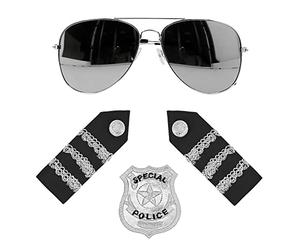 Boland - Kostüm Set, Brille, Brosche und Schulterpolster, Kostüm Set für JGA oder Karneval