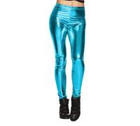 Boland - Leggings métalliques pour le carnaval, le festival, la fête à thème ou la vie quotidienne, pantalon stretch brillant, années 80