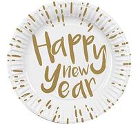 Boland Lot de 10 assiettes en carton Happy New Year pour le Nouvel An et le Nouvel An 2021 2022