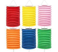Boland - Lot de 12 lanternes en Papier uni, 6 Couleurs Assorties, Rouge, Jaune, Rose, Vert, Orange, Bleu, lampion, Anniversaire, Lanterne, fête de Jardin, décoration Suspendue