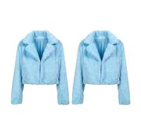 Boland - Lot de 2 vestes Fluffy Rave en fourrure synthétique, taille M/L, veste courte en fourrure pour costume, tenue de fête, carnaval et festival