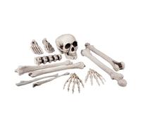Boland - Lot de décoration Tête de mort et os, 12 pièces | Kit de squelette comme décoration effrayante pour Halloween, le carnaval et les soirées à thème
