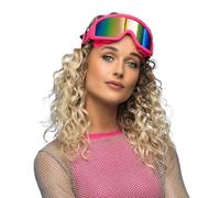 Boland - Lunettes de ski pour les déguisements et les fêtes, lunettes stylées pour les festivals, les carnavals ou les fêtes à thème Apres Ski, Rose Fluo