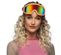 Boland - Lunettes de ski pour les déguisements et les fêtes, lunettes stylées pour les festivals, les carnavals ou les fêtes à thème Apres Ski, Orange Fluo