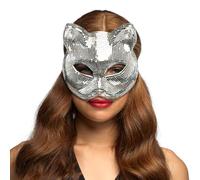 Boland - Masque de chat Disco Cat avec élastique, masque scintillant pour le carnaval, les festivals et les soirées à thème, costume de chat