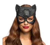 Boland Masque de chat Mirage avec bande élastique, masque facial scintillant pour carnaval, festival et fête à thème, costume animal de chat