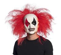 masque latex clown perruque ébouriffée adulte - boland 97592 Rouge G