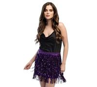 Boland - Mini-jupe à franges en feuille métallique, accessoire brillant pour costume de carnaval, festival, soirée à thème