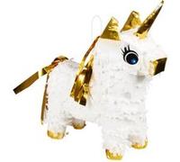 Boland mini-piñata licorne 21 x 17 cm papier blanc/or Goud G