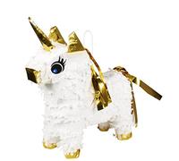 Boland Mini pinata licorne 30976-21 x 17 cm - Carton - Jeu de fête - Animal - Cadeau d'anniversaire d'enfant - Décoration - Gris, blanc