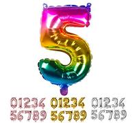 Mylar numéro de ballon '5' (36cm), multicolore