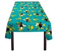 Boland Nappe Rectangulaire en Plastique - Toucan Vibrant - 1.30 x 1.80 m - Turquoise, Jaune, Vert - Résistant aux Taches - Tropical / Wildlife