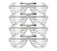 Boland Omnia Lot de 4 paires de lunettes de fête sans correction pour adultes, pour festival, carnaval, costumes ou soirées à thème