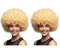 Boland - Perruque bouclée pour adultes, Coiffure courte en cheveux synthétiques, Perruque pour le carnaval, Halloween et JGA, Accessoires pour les déguisements de carnaval (Lot de 2)