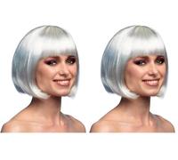 Boland - Perruque Cabaret, mi-longue, bob avec frange, cheveux artificiels, Coiffure, Fête à thème, Carnaval, Fête à thème, Costume (Lot de 2)