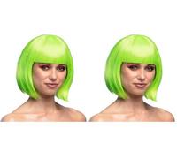 Boland - Perruque cabaret, mi-longue, bob avec franges, cheveux synthétiques, coiffure, fête à thème, carnaval, soirée déguisée, costume (Lot de 2)