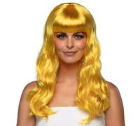 Boland – Perruque Chique – cheveux synthétiques longs et lisses avec frange – Jaune