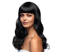 Perruque - Party Chic Noir - Cheveux Longs Ondulés Glamour avec Frange - Mixte - Intérieur - A partir de 18 ans