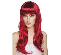 Perruque longue rouge foncée femme - Coloré - Taille Unique