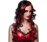 Boland perruque Dames diaboliques synthétique noir/rouge Rood G