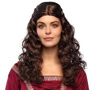 Boland - Perruque Demoiselle du château | Cheveux synthétiques bruns bouclés pour costumes médiévaux, carnaval et soirées à thème