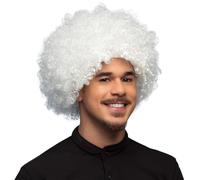 Boland - Perruque Afro Groove - cheveux bouclés synthétiques, courte - blanc adulte