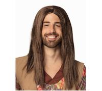Boland Perruque John Lennon Hippie cheveux longs marron homme taille unique