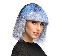 Boland - Perruque Crazy, coupe au carré avec frange et paillettes, cheveux synthétiques pour le carnaval et le cosplay, accessoires pour costumes de carnaval