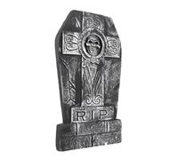 Boland - Pierre tombale avec tête de mort RIP, 50 x 27 cm | Décoration d'Halloween effrayante avec tête de mort, cimetière, accessoire pour déguisements