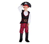 Boland pirate Tom costume junior 7 - 9 ans noir/rouge taille 128/140