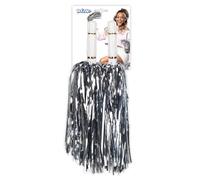 Paire De Pompons Cheerleading Argent Avec Poignée Gris