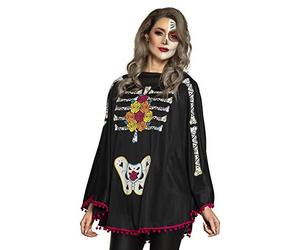Boland - Poncho Halloween Day of the Dead | Haut pour costume, Carnaval et soirée à thème, Día de los Muertos, squelette
