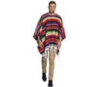 Boland 54420 Poncho Diego, Taille 140 x 155 cm, Multicolore, jeté de lit, jeté de lit, Mexicain, Costume, Carnaval, fête à thème