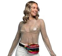 Boland - Sac Banane holographique, rétro, Accessoires pour déguisements de Carnaval, Sac ventral, Accessoires pour Festivals, Carnaval, fête à thème