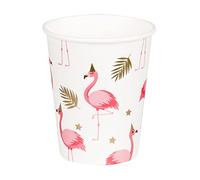 Boland Sachet de 10 gobelets Flamants Roses, Rose et Or 21cl