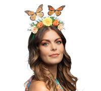 Boland 01434 - Serre-tête papillon, tiare avec fleurs, accessoires pour déguisements, fête à thème, carnaval