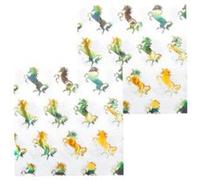 Boland serviettes de table Licorne 33x33 cm papier blanc/or 12 pièces Goud G
