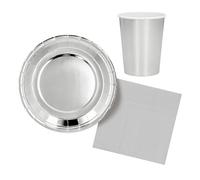 Boland - Set, articles de fête, sets de table, assiettes, serviettes et gobelets en papier pour les anniversaires, le réveillon du Nouvel An et les fêtes