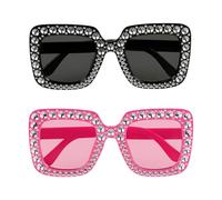 Boland - Ensemble de lunettes de fête, 2 pièces, lunettes pour adultes, lunettes amusantes, sans ordonnance, lunettes de soleil, tenue de mauvais goût, accessoires pour déguisements de carnaval