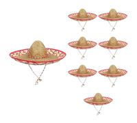 Boland - Sombrero pour adultes, lot de 8, chapeau mexicain pour costumes, carnaval, soirées à thème, couvre-chef, 50