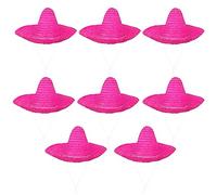Boland - Sombrero Puebla, lot de 8 pièces, diamètre 49 cm, costume mexicain, chapeau de soleil, accessoires pour costumes de carnaval